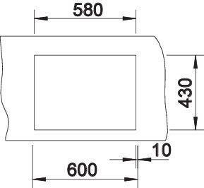 Actual product image Blanco Claron 550-U (Undermount sink, 44 cm, 59 cm)