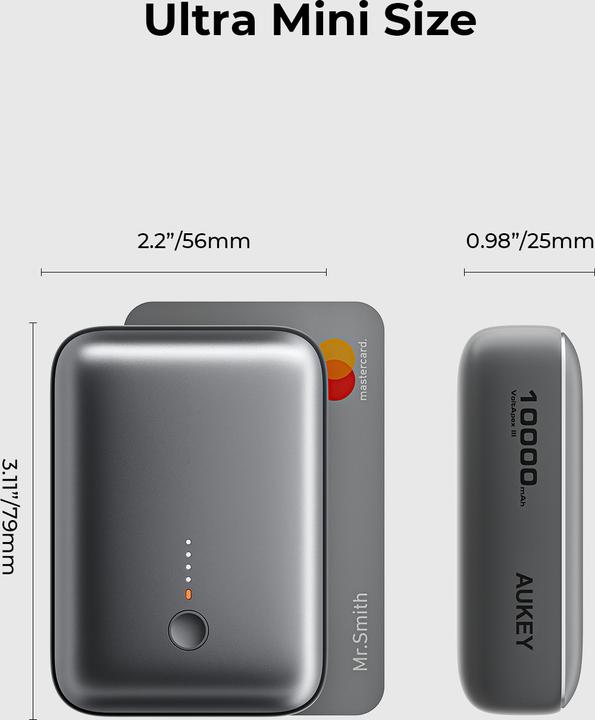Actual product image Aukey Spark Mini (10000 mAh, 20 W, 37 Wh)