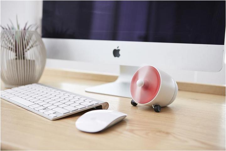 Actual product image NABO SOUND ONE White-Red Wireless Audio Speaker with Mini Fan