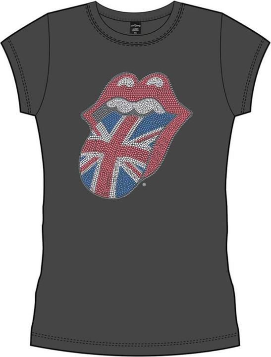 Image du produit The Rolling Stones Classic UK Tongue (Grey, Diamante) (Girlie) (XL)