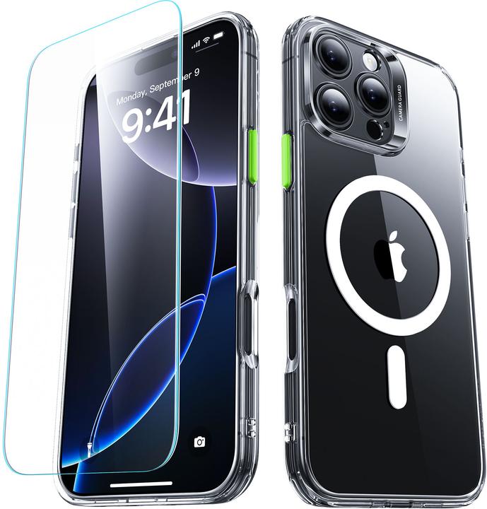 Actual product image ESR Classic Hybrid Halolock MagSafe Case + Tempered Glass for iPhone 16 Pro Max - Clear (Apple iPhone 16 Pro Max)
