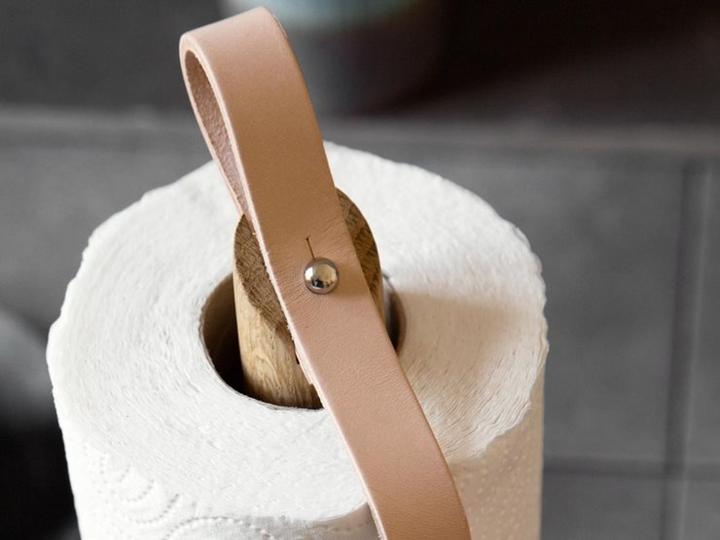 Produktbild Piffany Copenhagen byWirth Hands On Tisch-Papierhandtuchhalter Leder, Metall, Eiche Braun, Holz