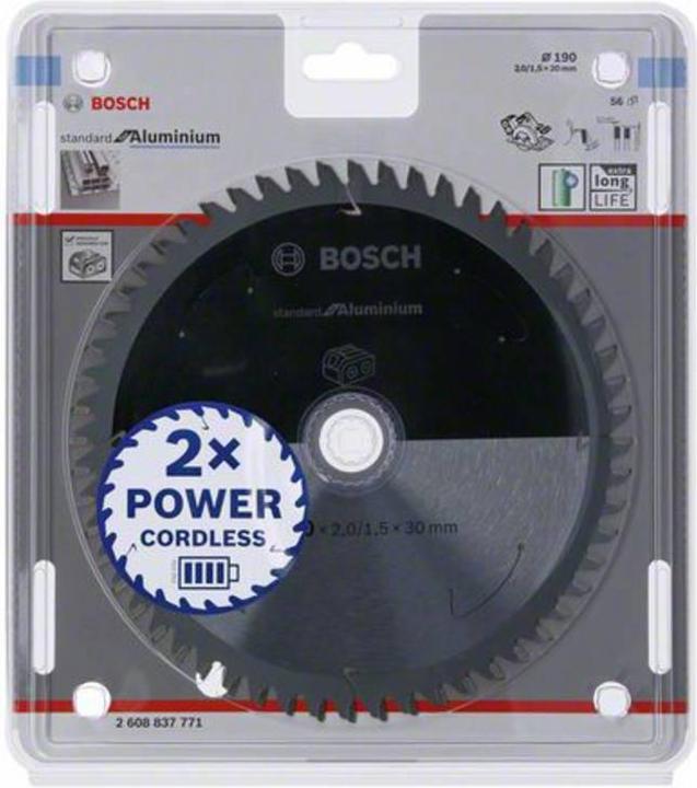 Immagine prodotto Bosch Professional Zubehör Lama per sega circolare a batteria PRO Aluminium, 190 x 2 x 30 mm