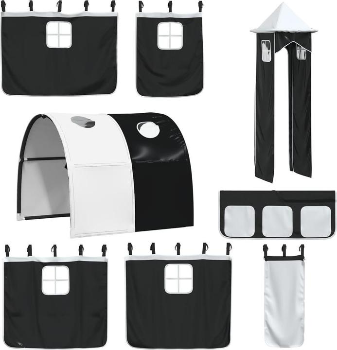 Produktbild VidaXL Vorhänge für Hochbett mit Tunnel und Turm Weiss und