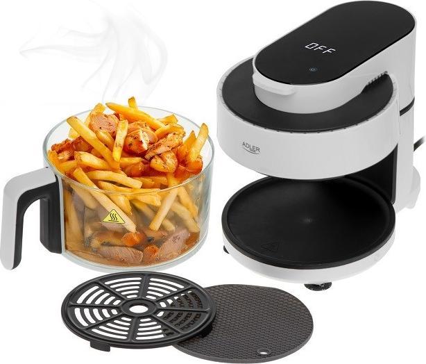Actual product image Adler Oil-free deep fryer with a 3 litre glass container