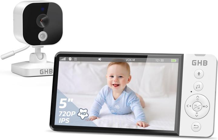 GHB Babyphone mit Kamera und 5 Zoll HD-Display (Video & Audio)