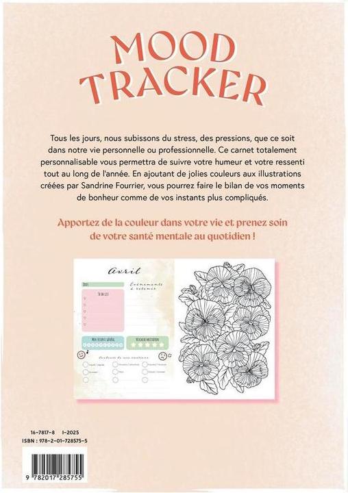 Actual product image Mood tracker : les couleurs de votre humeur (French, Fourrier Sandrine, 2025)
