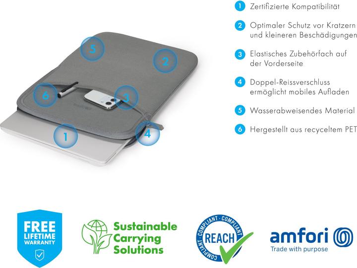 Produktbild Dicota Sleeve Eco Slim L (15", Microsoft)