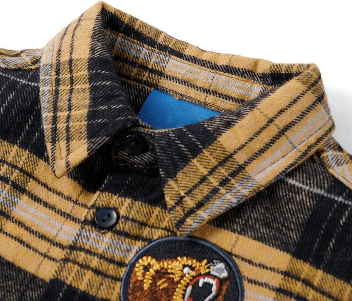 Image du produit VidaXL Chemise à carreaux pour enfants Jaune et Noir 104,Matière : 100 (104)