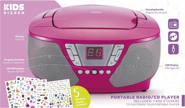 Actual product image Bigben CD60 Kids - pink