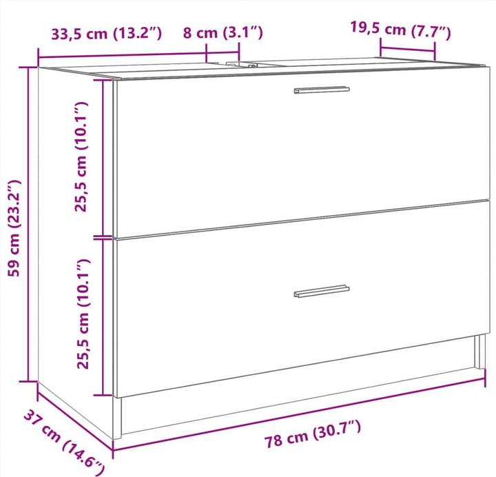 Image du produit VidaXL Meuble sous lavabo (78 x 37 x 59 cm)