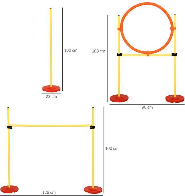 Immagine prodotto Swisshandel24 Set agilità per cani 3 in 1 per l'addestramento giallo (Destrezza)