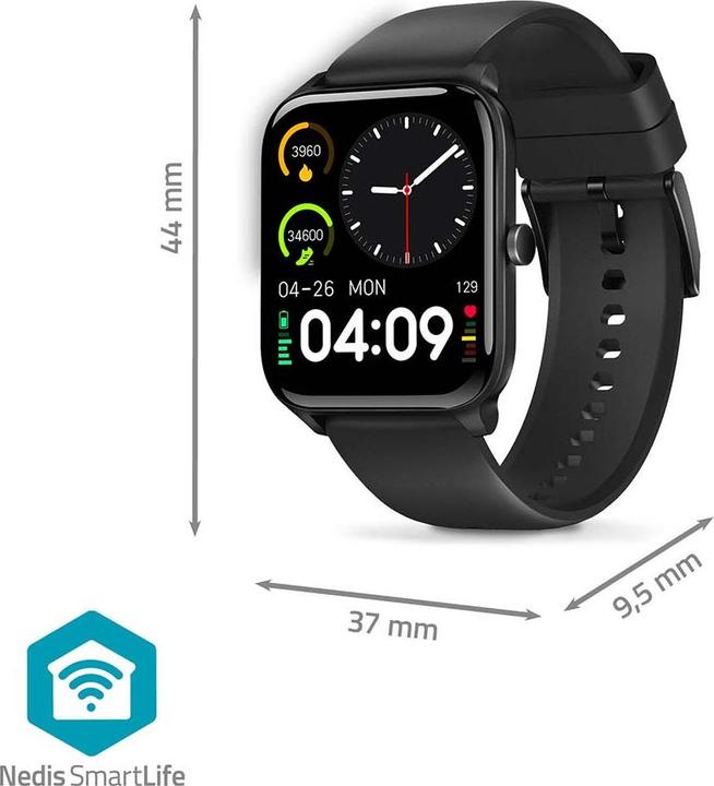 Immagine prodotto Nedis Orologio SmartLife | LCD | IP68 | Durata massima di funzionamento: 14400 min | Android™ / IOS | Nero