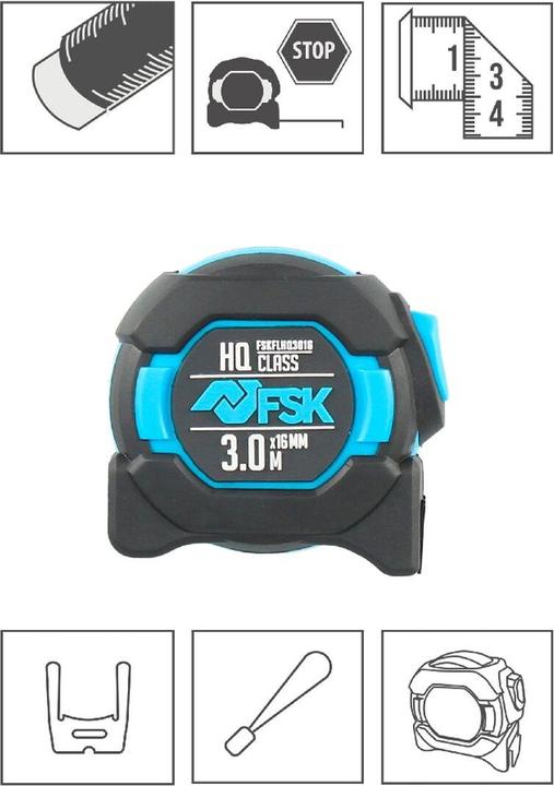Actual product image FSK Flexometer HQ 3 m x 16 mm nylon (M)