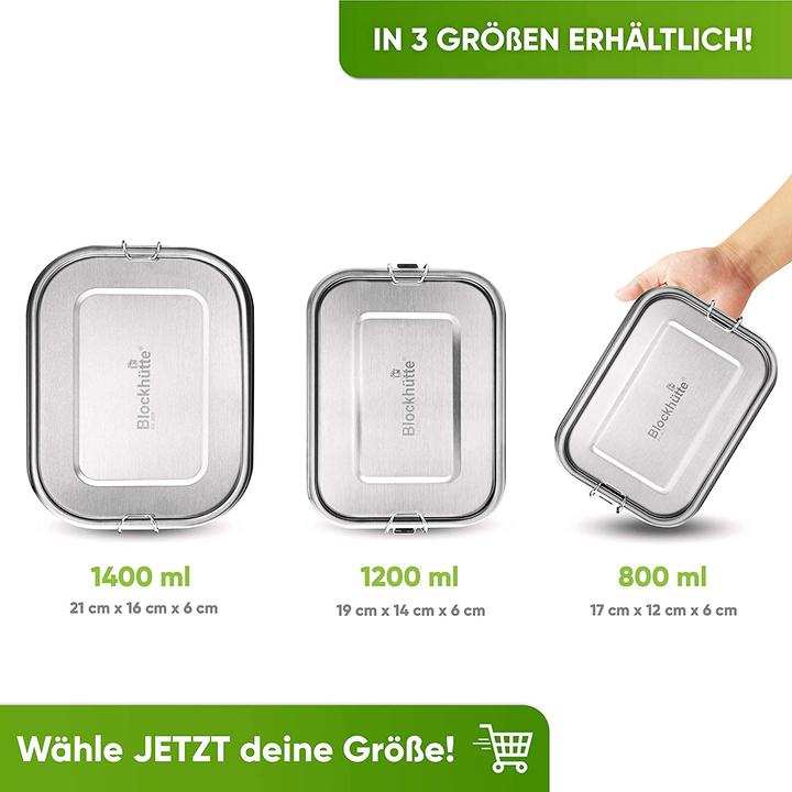 Actual product image Blockhütte Premium Stainless Steel Lunch Box 1400ml