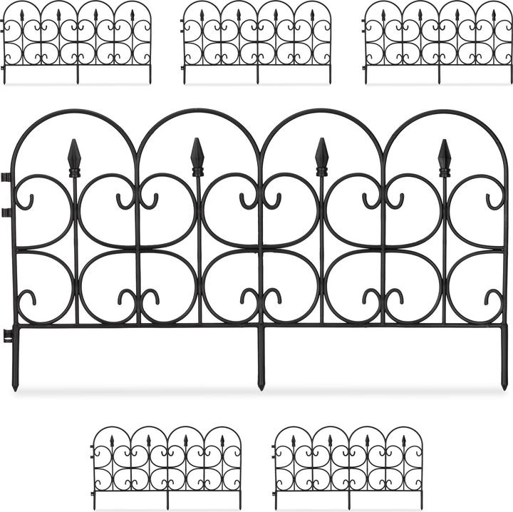 Relaxdays Clôture de parterre, set (66 cm)