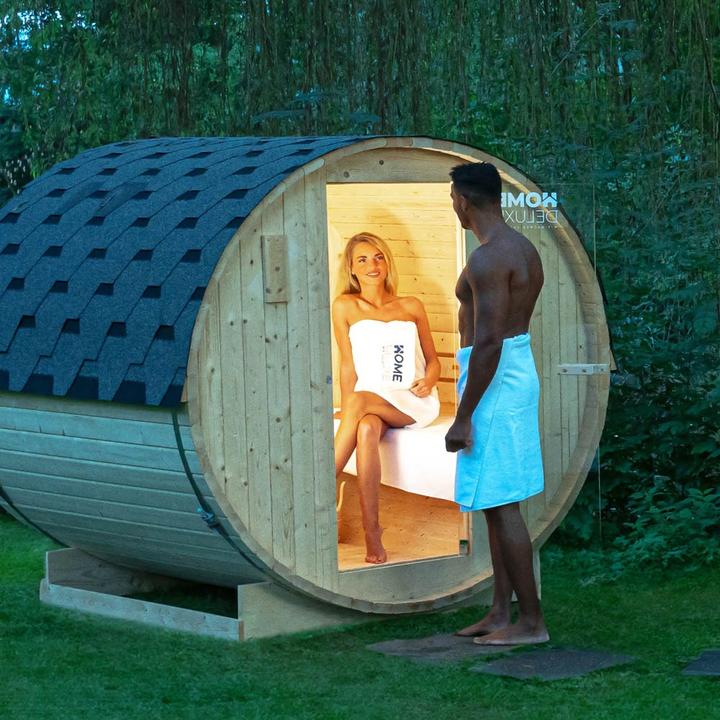 Image du produit Home Deluxe Sauna extérieur AQUILA L- 195 x 180 cm pour 4 personnes - Sauna avec poêle de 6kW