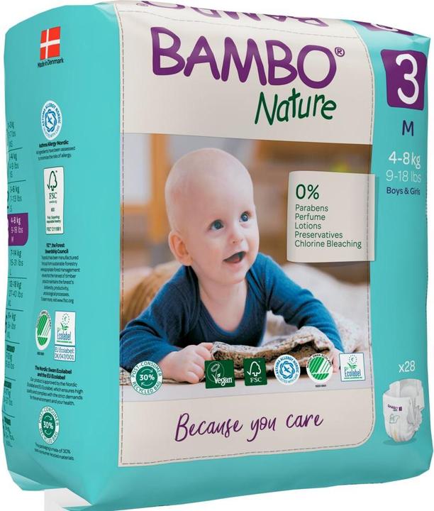 Produktbild Bambo Biowindeln Midi (Gr. 3, Tragepack, 28 Stück)