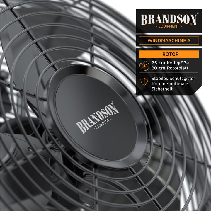 Immagine prodotto Brandson Macchina del vento 23,5 cm Ø, ventilatore da pavimento, metallo, testa del ventilatore inclinabile (55 dB)