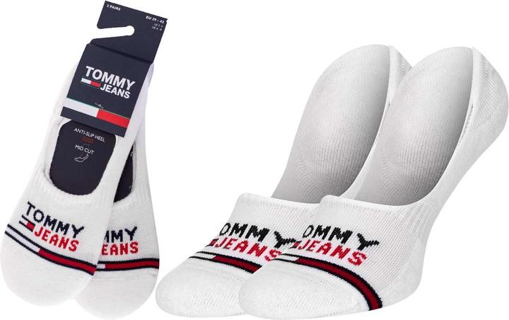 Actual product image Tommy Hilfiger Unisex Adult Mid Cut Footie, White, 43-46 (pack of 2) (pack of 2, 43 - 46)