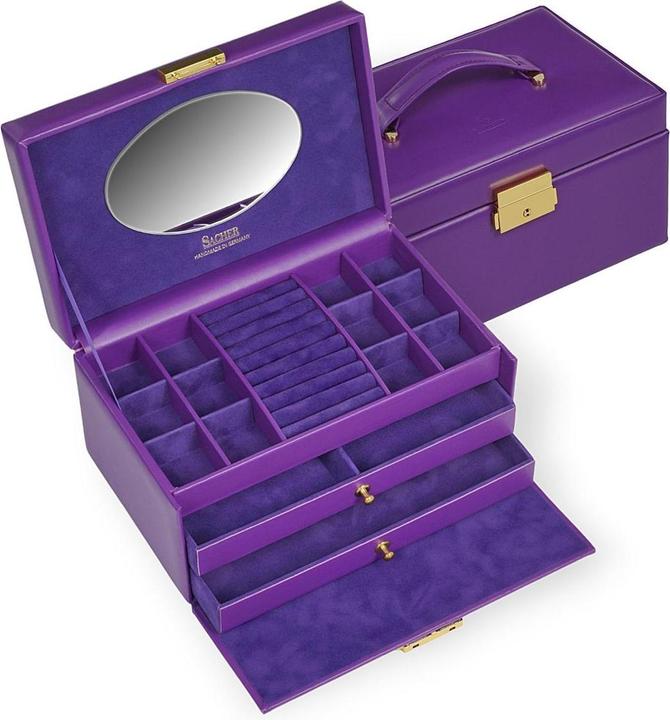 Sacher 24.519.560505 - Jewellery box Emma colisimo violet full grain cowhide