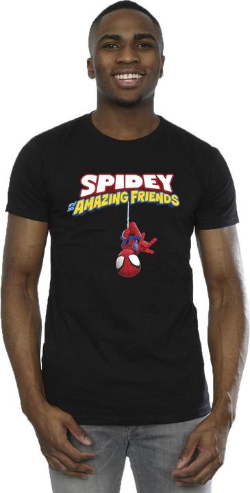 Actual product image Mens Spider-Man Hanging Upside Down T-Shirt (5XL)