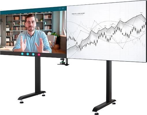 Actual product image b-tech SYSTEM X - XXL Twin Screen VC (Floor stand, 86")