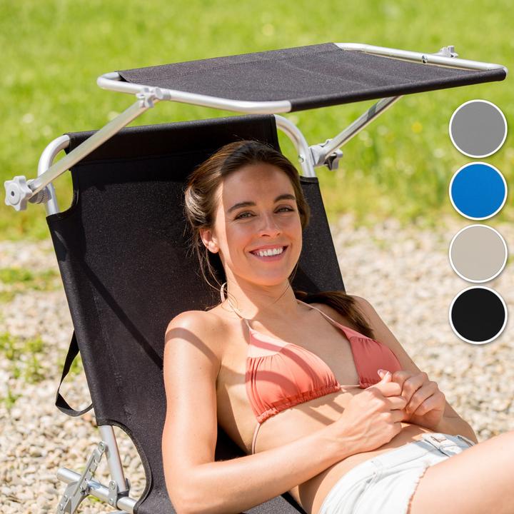Actual product image tectake Sun lounger with sun shade (190 cm)