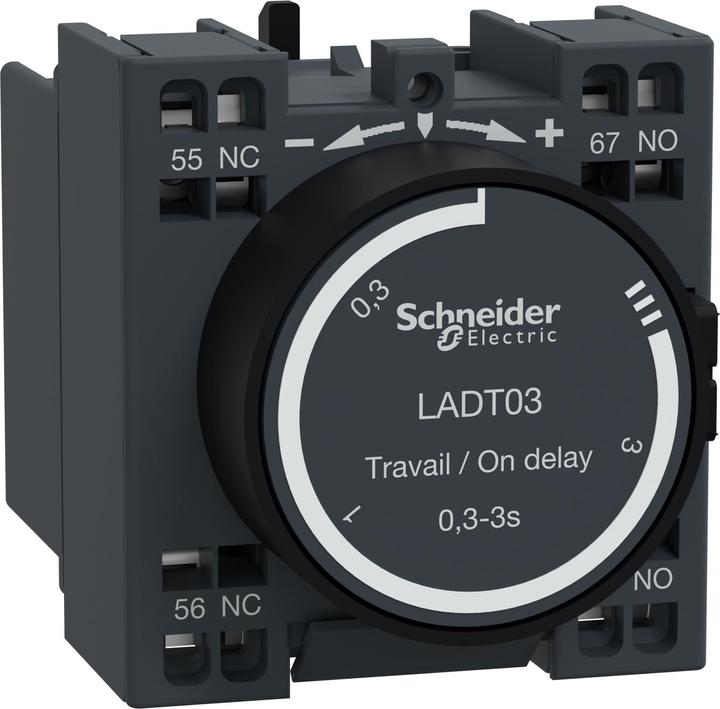 Image du produit Schneider Electric Bloc de temps, retardé à l'enclenchement, 1S+1Ö, 0,10- LADT03