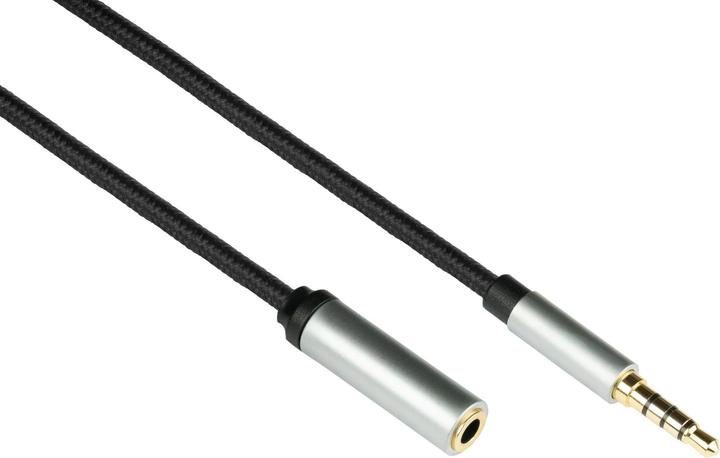 Image du produit Python Câble d'extension audio haute qualité, prise jack 3,5mm 4 pôles vers prise jack, gaine textile (3 m, Extension)