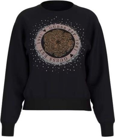 Immagine prodotto Guess Damen Sweatshirt Peony Logo Fleece Schwarz (L)