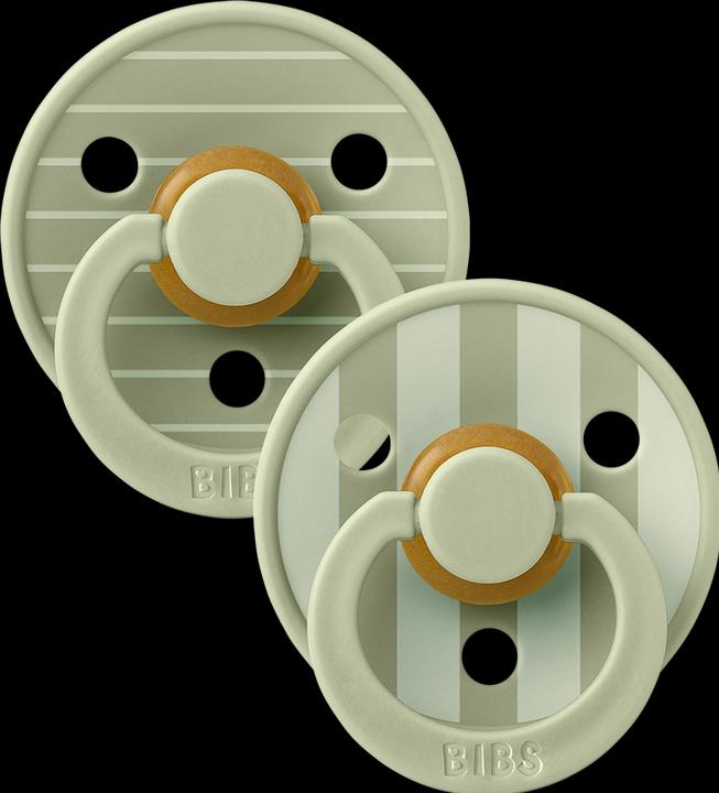 Produktbild Bibs Studio Nuggi Colour 2 PACK Latex Round 6-12m Pin Sage Mix (2 x, 6 - 12 Monate)