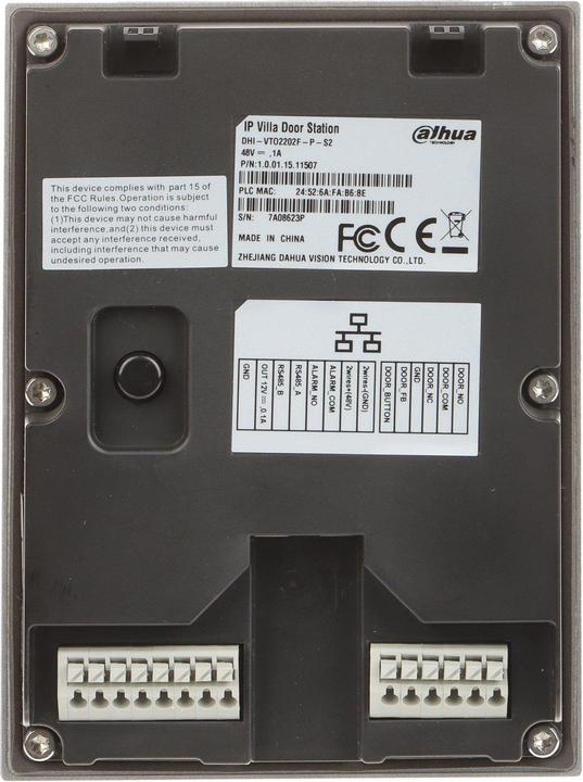 Productafbeelding Dahua VTO2202F-P-S2 video intercomsysteem 2 MP Zilver (App)