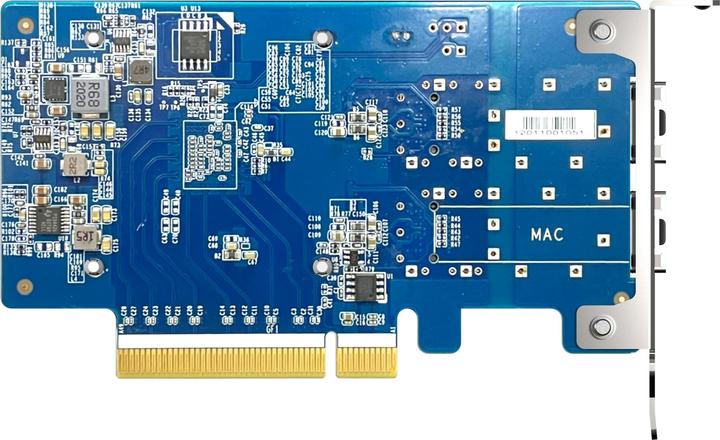 Actual product image QNAP Dual-port SFP28, 25GbE, network expansion card, low-profile form factor, PCIe Gen4 x8