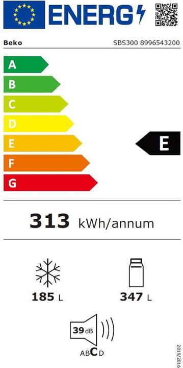 Etichetta energetica Beko Centro alimentare (521 l)