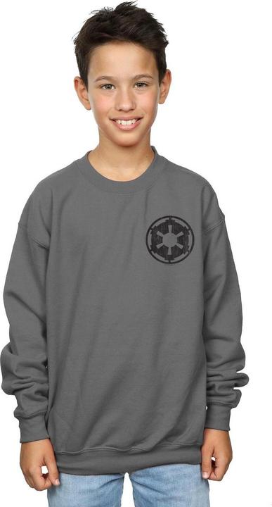 Immagine prodotto Star Wars The Mandalorian Galactic Empire Insignia Breast Print Felpa Ragazzi (152, 158)