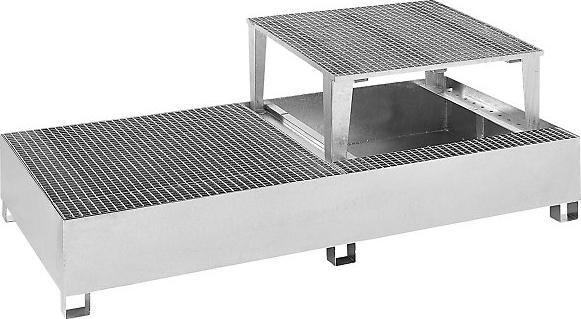 Immagine prodotto eurokraft basic Vasca di raccolta in acciaio per contenitori per cisterne IBC/KTC (1000 l)