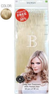 Actual product image Balmain Value Pack 614 Natural Straight 40cm 50pcs Human Hair Fill-In Extensions (Blond, 40 cm)