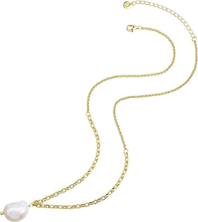 Produktbild Glanzstücke München Damen Sterling Silber Süsswasser-Zuchtperle Gelbgold 40,0 cm Grundkette + 5,0 cm Verlängerung (Sterling Silber, 40 - 45 cm)