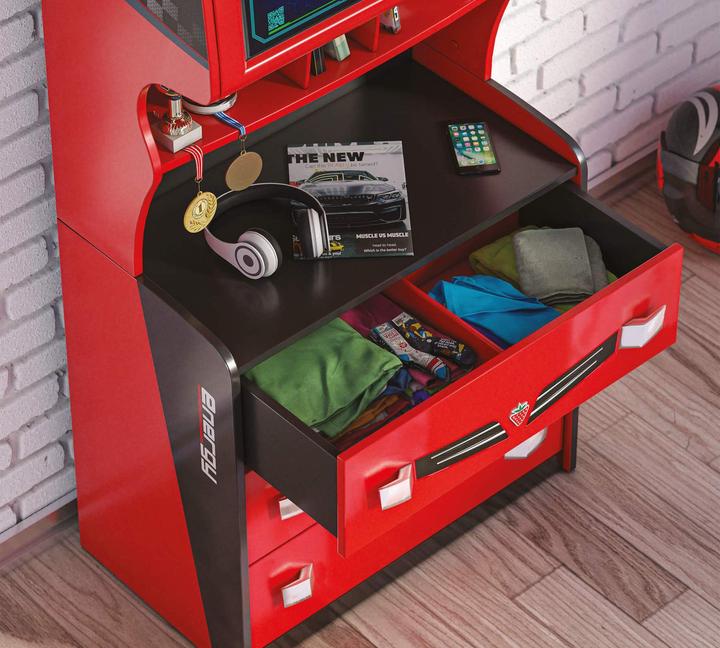 Actual product image Cilek Champion Racer gas station chest of drawers (79 x 42 x 155 cm)