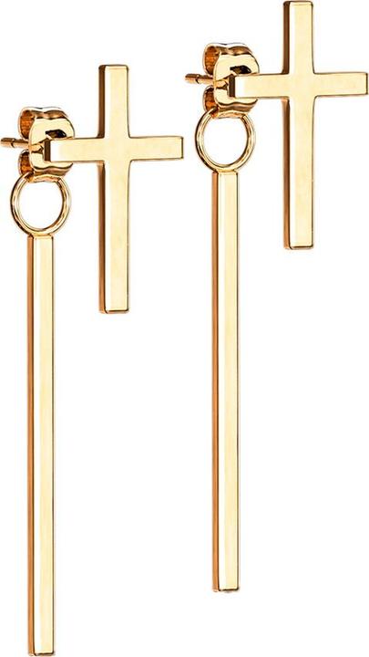 Image du produit Star Piercing Boucles d'oreilles or rose pendentif croix poutre (sans laiton, Acier chirurgical 316L)