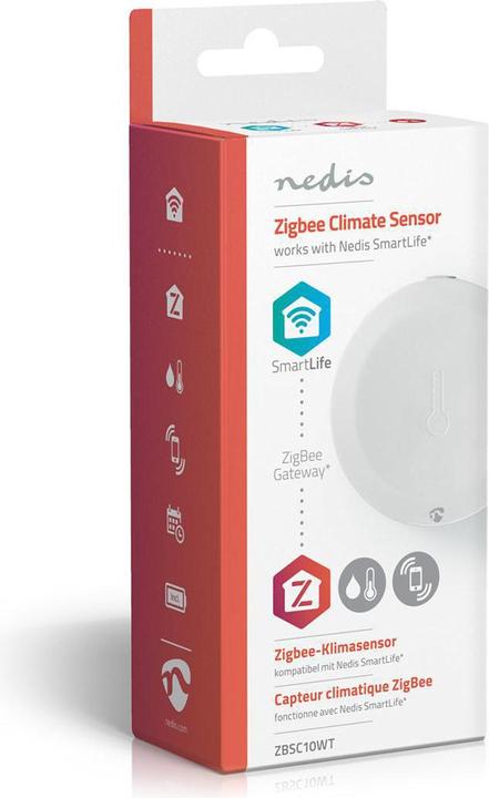 Produktbild Nedis Smart Klimasensor ZBSC10WT | Zigbee 3.0 | Batteriebetrieben | Android™ / IOS | Weiss