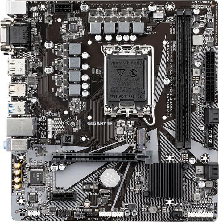 Produktbild Gigabyte MB S2H H610,S1700,mATX,Intel (LGA 1700, Intel H610 Express, mATX)