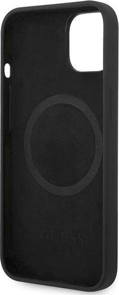 Produktbild Guess GUHMP14SSBPLK iPhone 14 6,1" czarny/black hard case Silicone Logo Plate MagSafe (Apple iPhone 14)