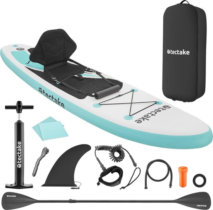 tectake Stand-Up Paddle Board Zenon, 2in1 aufblasbar, Komplettset