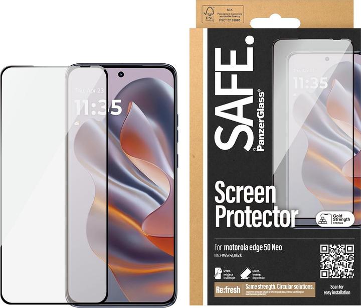 Actual product image PanzerGlass Screen Protector w. Black Frame Motorola Edge 50 Neo | Ultra-Wide Fit (1 Piece, Motorola Edge 50 Neo)