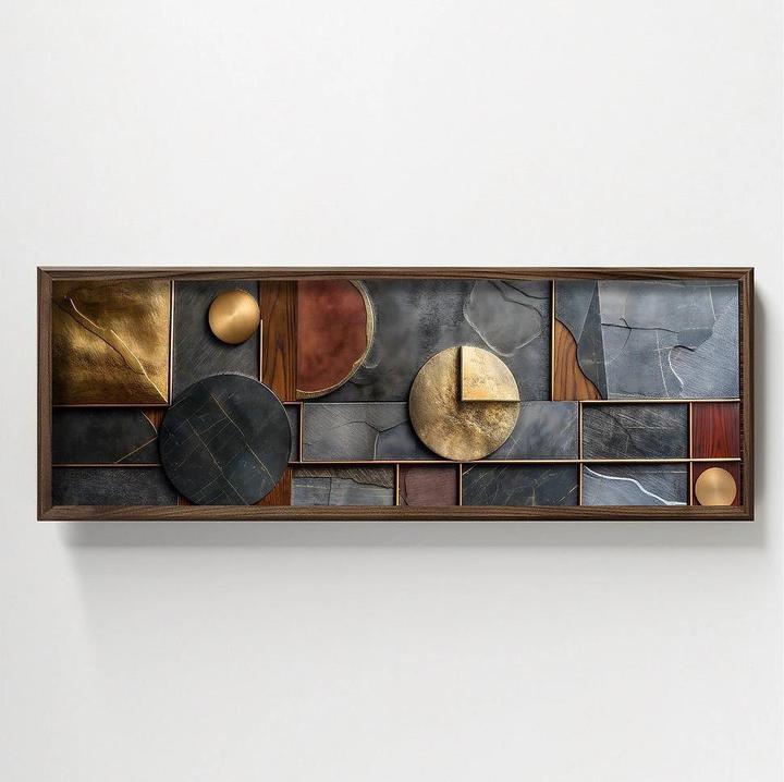 Image du produit Wallxpert Tableau Shapes 120 x 40 cm, motif : Motifs (120 x 40 x 3.5 cm)