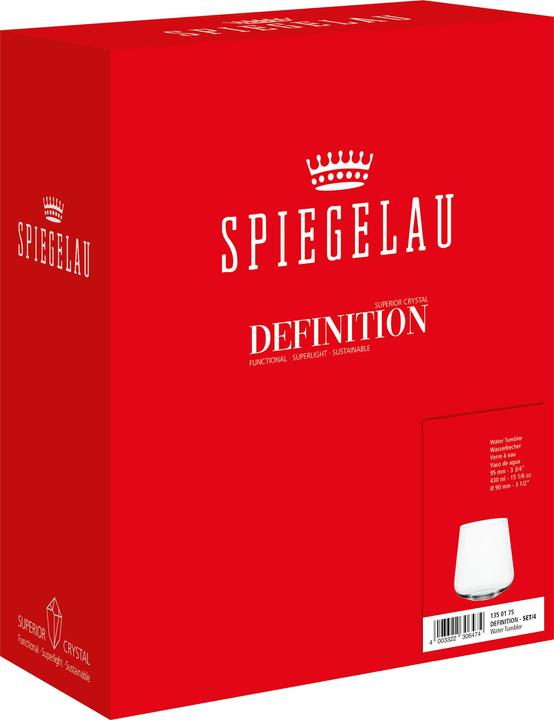 Actual product image Spiegelau Water Glass Set/4 135/15 Definition UK/3 (0.43 l, 4 x)