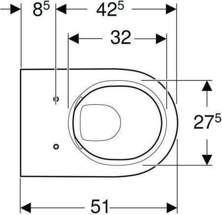 Actual product image Geberit rimless low-level WC Acanto wall-hung white Keratec 500600018