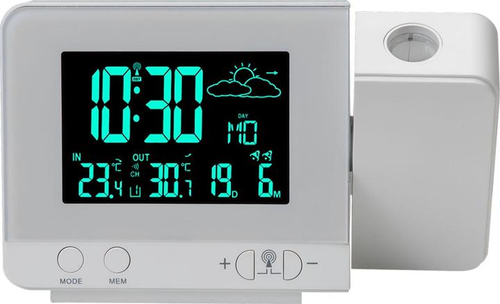 Image du produit Casativo Réveil par projection avec station météo sans fil, port USB, capteur extérieur
